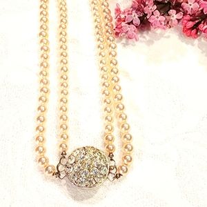 Vintage Sarah Coventry 2 String Faux Pearl Necklace